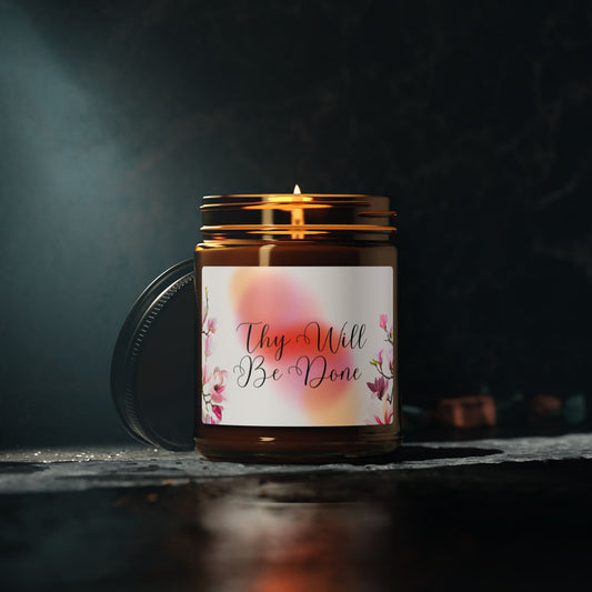 Thy Will Be Done Affirmation Scented Soy Candle in Amber Jar - Choose from 6 Scents - Fragrance, Decor